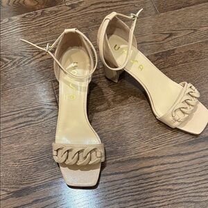 Unisa Beige Chain Detail Sandals